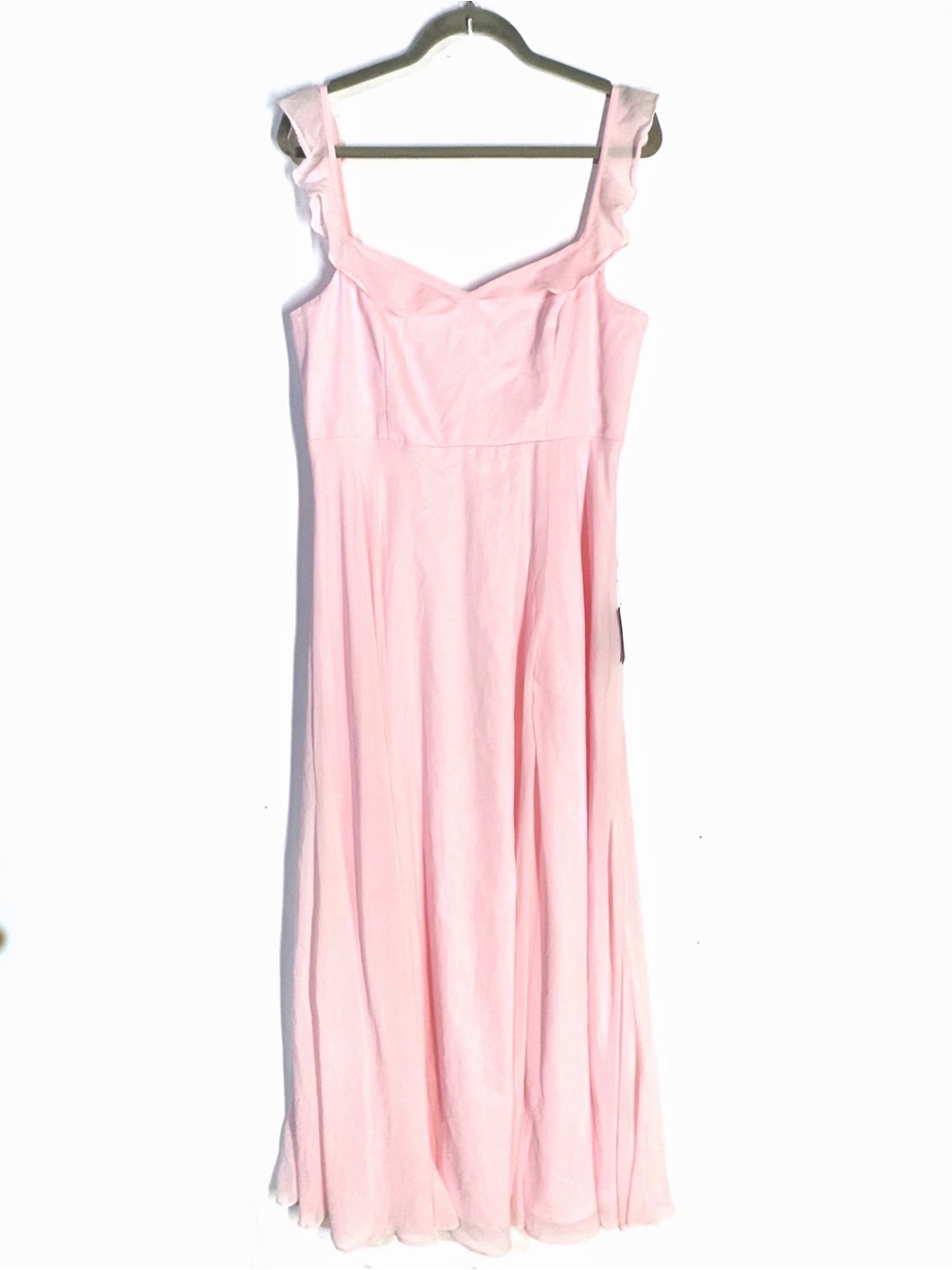 Lulus Dreamy Admiration Light Pink Ruffled Maxi Dress Size L NEW - Picture 3 of 11